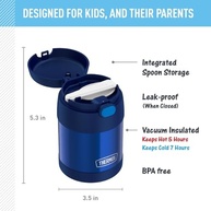 Pote para Comida FunTainer Thermos 295ml - Mantém Quente ou Frio, Ideal para Crianças com Colher Inclusa - imagem 3