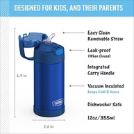 Garrafa Térmica Thermos Blue Funtainer 340 ml - Mantenha Sua Bebida Gelada por Até 12 Horas - imagem 4