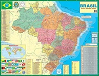 Kit 2 Mapas Gigantes 120x90cm: Brasil Político e Mapa Mundi Atualizado - imagem 4