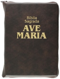 Bíblia Ave-Maria Zíper Média Marrom: Sua Companheira Espiritual Diária - imagem 1