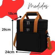 Bolsa Térmica Dobrável 14L com Alça de Ombro - Ideal para Marmita, Lancheira e Academia (Preta) - imagem 4