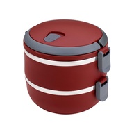 Euro Home - Marmita Dupla Lunch Box Vermelha 1,4L com Alça e Vedação | Ideal para Refeições Saudáveis - imagem 1