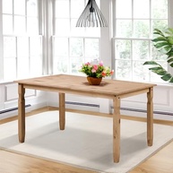 Mesa de Jantar de Madeira Marrom Antique - 150cm | Estilo Campo-Chic com Pinus Maciço - imagem 2