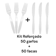 Kit Garfo + Faca Descartável Refeição - Talheres Master Reforçados para Churrasco, Festas e Eventos (100 ou 200 Peças) - imagem 4