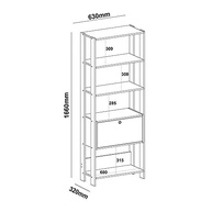 Estante Organizadora com Porta Basculante Match - Design Moderno em Pinho e Preto - imagem 4