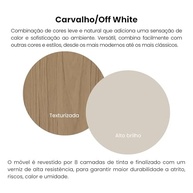Escrivaninha com Estante Lateral MATCH Off White/Carvalho - Design Moderno e Funcional - imagem 5