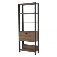 Estante Organizadora com Porta Basculante Match - Design Moderno em Pinho e Preto - imagem 2