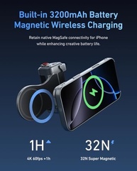 TELESIN Master Grip Magnético para iPhone 17 Pro Max: Câmera Profissional, Bateria 3200mAh e Resfriamento de Grafeno - imagem 5