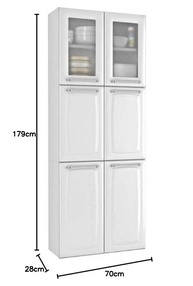 Paneleiro Duplo Max com Vidro Luce 6 Portas Itatiaia – Organização Moderna para Cozinhas - imagem 3
