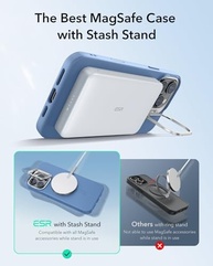 Capa ESR MagSafe para iPhone 16 Pro Max: Proteção Militar, Suporte Integrado e Estilo Azul Vibrante - imagem 4