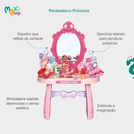 Penteadeira Infantil Princesa com Espelho e 46 Acessórios - Maxi Toys - imagem 5