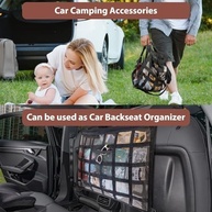 Organizador de Teto de Carro: Bolso de Rede Dupla com Zíper para Máximo Espaço e Segurança - imagem 5