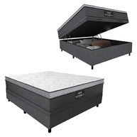 Cama Box Baú Casal com Colchão Gazin Maximus Molas Ensacadas 138x188cm - Conforto Premium em Tecido Linho - imagem 1