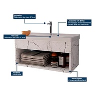 Gabinete com Cuba para Banheiro Berlin Zoff - MDF Premium com Lavatório BMC - imagem 4