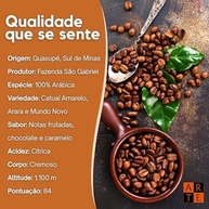 Café Especial Grãos 100% Arábica 500g Torra Média Premium Sabor Frutado com Corpo Cremoso, Notas de Chocolate e Caramelo – Variedade Catuaí Amarelo, Arara e Mundo Novo - Cultivo de Altitude Sul de Minas Guaxupé Fazenda São Gabriel - imagem 2