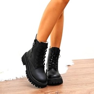 Botas femininas de motocicleta com sola grossa, cano médio, salto grosso, para conforto no outono e inverno, Preto, 36 - imagem 4