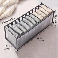 Organizador de Gavetas com 11 Divisórias - Tecido Dobrável para Meias e Roupas Íntimas (Cinza) - imagem 3