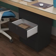 Gaveteiro Multiuso Classic 4 Gavetas Preto - Organize com Estilo Mesa de Cabeceira e Escritório - imagem 5