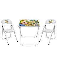 Conjunto Mesa Infantil com 2 Cadeiras Dobráveis - Design Moderno e Resistente - imagem 2