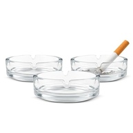 Kit 3 Cinzeiros de Vidro Transparente Redondo Clássico - Elegância e Praticidade para sua Mesa - imagem 2