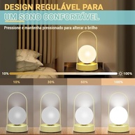 Luminária de Mesa LED Sem Fio: Design Moderno, 3 Níveis de Brilho e Carregamento Prático - imagem 4