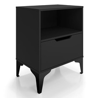 Mesa de Cabeceira com Gaveta e Nicho - Design Industrial Moderno em Aço - imagem 2