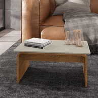 Mesa de Centro Moderna Lilibeth - Design Elegante Off White/Naturale - imagem 4