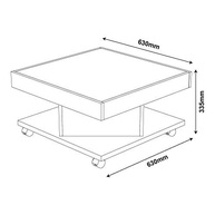 Mesa de Centro com Rodízios SAARA – Design Moderno em Off White e Pinho - imagem 3