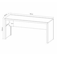 Escrivaninha 180cm Multimóveis CR25266 - Mesa de Escritório Moderna em Preto - imagem 3