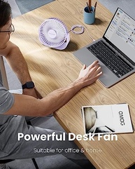 Ventilador de Mesa USB Gaiatop 5,5" com 3 Velocidades e Rotação 90° - Silencioso e Portátil - imagem 4