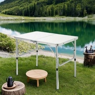 Mesa Dobrável Portátil 90x60x70cm - Alumínio Resistente para Camping, Estudo e Cozinha - imagem 3