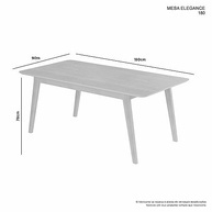Mesa de Jantar Retangular 6 Lugares Elegance Cinamomo – Design Sofisticado e Durabilidade - imagem 3