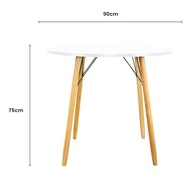 Mesa Eiffel Redonda Branca 90cm - Design Eames Moderno para Sala e Cozinha - imagem 2