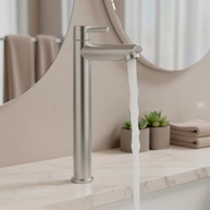 Torneira de Mesa para Banheiro com Bica Alta 1/4 de Volta em Aço Inox 304 Elegance Beltempo - imagem 1