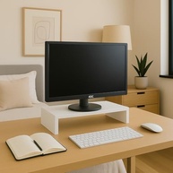 Suporte para Computador e Monitor PC - Mesa Organizadora Ergonômica Gamer e Home Office 50cm MDF Branco - imagem 3