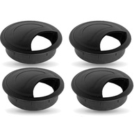 4x Acabamento Passa Fio Mesa 60mm - Organizador de Cabos Preto com Tampa Removível - imagem 2