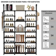 Sapateira Vertical 9 Níveis - 50-55 Pares | Estrutura em Metal Resistente, Design Compacto e Moderno - imagem 4