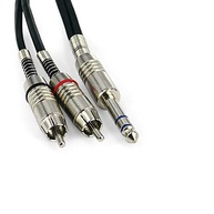 Cabo P10 Estéreo para 2 RCA Macho Santo Angelo 5 Metros: Conexão Profissional e Som Impecável - imagem 2