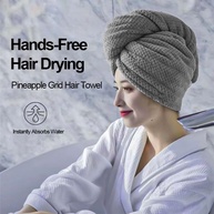 Toalha de Cabelo de Microfibra Super Absorvente com Turbante e Botão - Secagem Rápida para Todos os Estilos - imagem 4