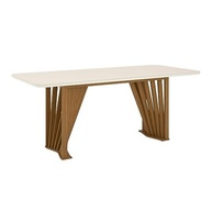Conjunto Sala de Jantar Milena - Mesa com Tampo MDF/Vidro + 6 Cadeiras em Off White e Linho - imagem 5