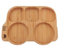 Prato Infantil com Ventosa em Bambu Mimo Style - Design Moderno e Seguro para Refeições - imagem 1