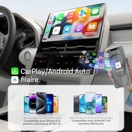OTTOCAST Mini Pot 2025: CarPlay e Android Auto Sem Fio 2 em 1 - Conexão Automática e Plug & Play - imagem 3