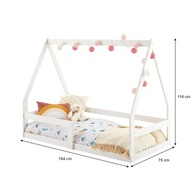 Mini Cama Infantil Montessori Casinha com Estrado Wilma - Branco Madeira - imagem 3