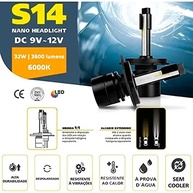 Lâmpada Super LED Mini Shocklight S14 Nano H4 32W 6000K: Iluminação Potente e Durável para Seu Veículo - imagem 4