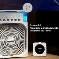 Mini Ar Condicionado Portátil com Umidificação, 7 Cores LED, 3 Velocidades e Função Gelo – Ideal para Ambientes Pequenos - imagem 3