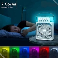 Mini Ar Condicionado Portátil com Umidificação, 7 Cores LED, 3 Velocidades e Função Gelo – Ideal para Ambientes Pequenos - imagem 4