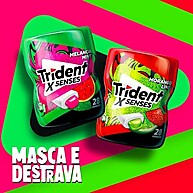 Chiclete Trident XSenses Melancia Mint Sem Açúcar Garrafa - Caixa com 6 unid. de 54g - imagem 2