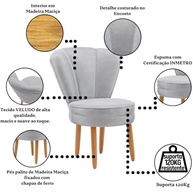 Poltrona Recepção Veludo Cinza MOBLAN - Assento Confortável e Design Moderno - imagem 5