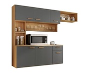 Cozinha Suspensa Moderna 6 Portas 1 Gaveta Balcão Manu - Design Compacto e Estilo - imagem 2