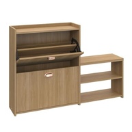 Sapateira com Banco Moderna 2 Gavetas Basculantes - Organize até 18 Pares no Quarto ou Hall - imagem 2